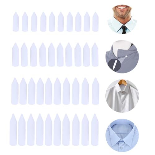 LYQNIHOB 40 pcs Herrenhemd Kragenstäbchen in 4 Größen, Hemdhalter Herren Kragenverstärker, Perfekte Kragenverstärkung für einen optimalen Sitz des Hemdkragens - Ideal für Väter und Ehemänner
