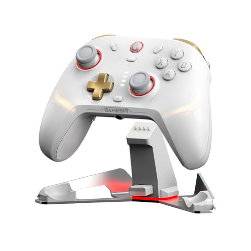 GameSir Cyclone 2 PC Controller Mag-Res TMR Sticks 1000Hz Report Rate Hall & Micro 2-in-1 Triggers RGB Beleuchtung mit Ladestation für PC/Switch/iOS/Android (Weiß)