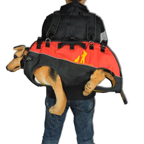 Hundetragetasche, Hunderucksack, passend for große Hunde mit einem Gewicht von 15 bis 40 kg, nach vorne gerichtete, verstellbare Hunderucksack-Tragetasche for alte Hunde, Hunde mit Gelenkverletzungen