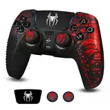 Anti Slip Cover Skin für PS5 Controller,JORREP Anti-Slip Silikon Skin Cover Case für PS5 Controller mit Daumen Grip Gaps, Touch Pad Aufkleber und Cover Wrap Aufkleber