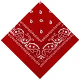 sularpek Bandana Rot, Bandana Damen und Herren, Paisley Halstuch, Unisex Tuch Bindetuch, Paisley Muster Bandanas Headwear Haar Schal, Headwear Haar Schal Ansatz Handgelenk Kopf Biker(55 x 55 cm)