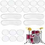 22 Stück Trommel Dämpfer Gele Weiche Silikon Dämpfer Pads Trommel Schalldämpfer Pads, Klebend Gel Drum Mute für Drum Sound Control, Ovale und Lange Streifen, Trommel-Schalldämpfer-Pads