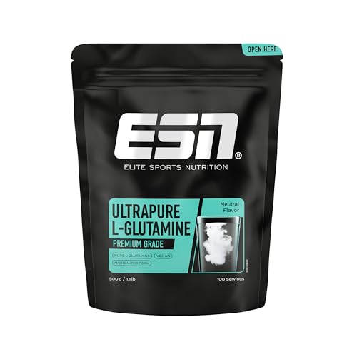 ESN Ultrapure L-Glutamine Powder, 500 g Pulver, geprüfte Qualität - made in Germany