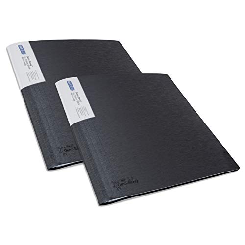 Rapesco 1644 Sichtbuch mit Antibakteriellem Schutz, 40 Hüllen, A4, Schwarz, 2er Pack