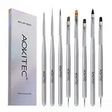 8 Stück Pinsel für Gelnägel Aokitec Nagelpinsel Set,Gel Pinsel Dotting Painting Line Pen für UV Lack Gel Acryl Nagel Pinsel Nailart Nageldesign Pinsel Kit Acryl Pinsel Fineliner nägel selber machen