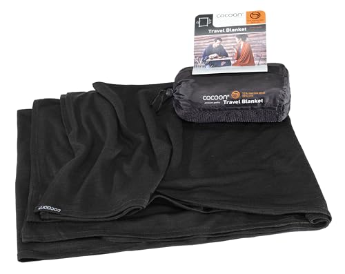 Cocoon Travel Blanket Merinowolle/Seide - Reisedecke, Farbe Cocoon:Black