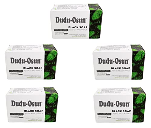 Dudu Osun - Schwarze Seife aus Afrika. Original schwarze Seife, 5 x 150 g, 5 Stück