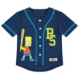 The Simpsons Jungen-Baseballtrikot – Homer, Bart, Lisa, Netzstoff, Button-Down-Shirt, Netz-Baseballtrikot, Marineblau, 4-5