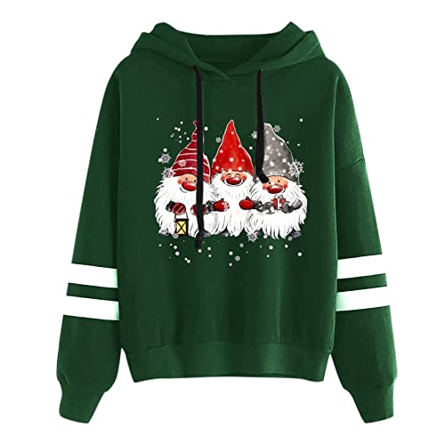 Black-Friday-Angebote-2024, Weihnachts Hoodie Damen Baumwolle Weihnachtspulli Lustige Ugly Christmas Sweater Weihnachtspullover Damen Wichtel Kapuzenpullover XXL Hoodie Damen Weihnachtsmann Kostüm