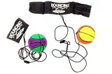 ELLUG 2er Set Springball/Returnball/Flummi Ø 6,3cm Armband & Schnur, Safety Clip, Fußball/Basketball/Tennisball/Baseball (2700031)