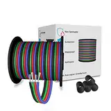 LEADTOPS 10M 22AWG 4 Poliges LED Elektro RGB Kabel 22 Gauge 4x0.32mm² 4 Adriges Verlängerungs Kabel Leitungs Kabel für RGB-LED-Streifen 5050 3528