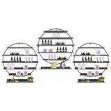 DeeDuud Nagellackregal Wandregal Rund 5 Ebenen Nagellack Regal ermöglicht 160 Nagellackflaschen Enthält 3 Ständer und 3 Stangen für Kosmetikgeschäft Nagelstudio Juweliergeschäft (Schwarz)