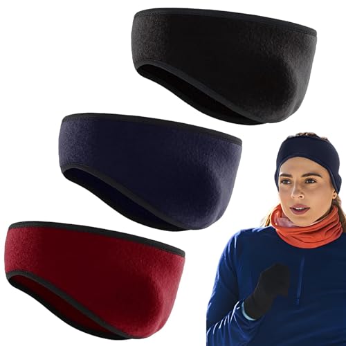 3 Stück Ohrenwärmer, Stirnband Herren, Winter Ohrenwärmer Thermal Ohrenschützer Stirnbänder Warm Winddicht Sport Stirnband für Damen und Herren für Beim/Jogging/Laufen/Fahrrad/Wandern