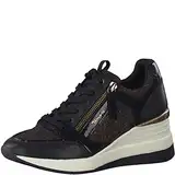 Tamaris Damen Bequemschuhe, Frauen Schnürschuhe,Wechselfußbett,Low-tie,Komfortschuhe,Halbschuhe,schnürschuhe,schnürer,Black/Copper,41 EU