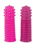 ORION Fingersleeves-Set - 2-teiliges Sexfinger-Set für Frauen und Männer, mit Reizstruktur, für intensive Stimulation, zum Einführen, lila/pink