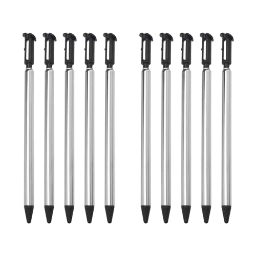 VGOL 10pcs Stylus Pen Retractable Touch Screen Pen Extendable Touch Pens Compatible with Nintendo New 3DS for Control Video Games Black