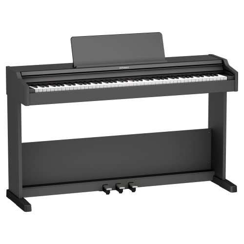 Roland RP107 Digital Piano | Kompaktes und preisgünstiges Heimklavier mit traditioneller aufrechte Gestaltung | Perfekt Für Einsteiger | Onboard Bluetooth & mehr, RP107-BKX