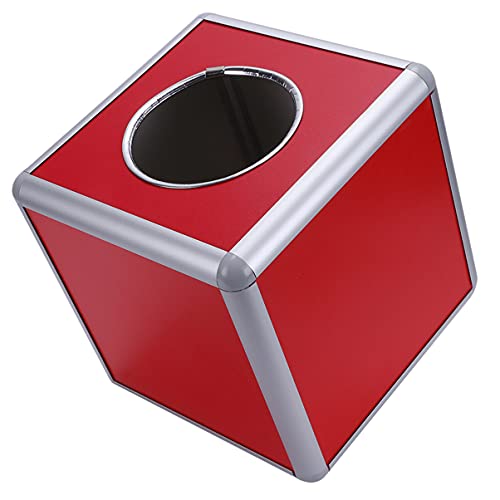 NUOBESTY Lotterie Lucky Draw Box Red Square Raffle Case Ball Game Box Multifunktionale Aufbewahrung Ticketkartenkarten Bonusball Lagerbehälter 8Inch