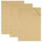 3 Packungen A5 Nachfüllpapier Liniert, 135 Blätter 6 Löcher Nachfülleinlagen, Braun A5 Nachfüllpapier Liniertes Papier, A5 Papier Nachfüllbare Refill, A5 Refill Paper Für Notizbuch Tagbuch Skizze