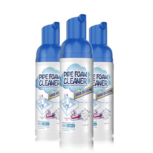 Foam Drain Cleaner, Drain Foam Cleaner, Schäumender Abflussreiniger, Leistungsstarker Spülbecken- und Abflussreiniger-Schaum, Flüssiger Haarabflussentferner für Küchenabflüsse, Spülen (3P)