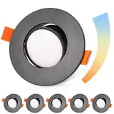 Einbaustrahler LED Schwenkbar Einbauspots 230V Dimmbar 5W IP44 LED Spot 68-80mm lochmass Deckenspots Warmweiß Neutralweiß Kaltweiß Einbauleuchten für Badezimmer Wohnzimmer Küche Schwarz 6er Set