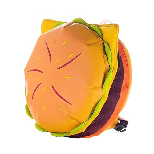 CAOQAO Hamburger-Rucksack, Cheeseburge R Rucksack, lustig, gelb, Cartoon-Universum, Hamburger-Rucksack, mehrere Fächer, Burger, Schreibwaren, Stifte Set, gelb, Einheitsgröße