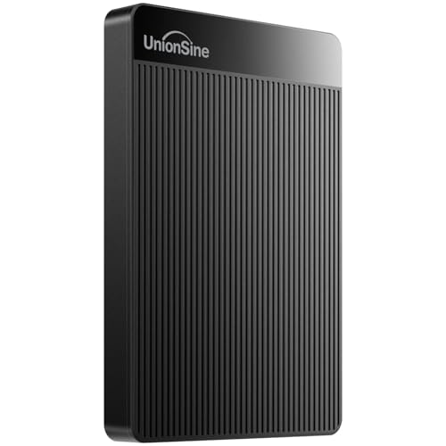 UnionSine Externe Festplatte 250GB ultradünn tragbar 2,5 Zoll USB 3.0, SATA, Festplattenspeicher für PC, Mac,TV, Wii U, Xbox, PS4 (Schwarz) HD2510