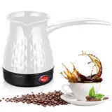 Vegena Elektrische Kaffeekanne,500ML 600 W,220 V Elektrische Türkische Kaffeemaschine,Elektrische Türkische Kaffeekanne,Elektrische Kaffeekocher Für Mocca & Tee,Büro,Zuhause,Reisen(Weiß)