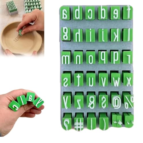 HEFEI XUJIE DIANPU Alphabet Tonstempel Set, Ton Stempel Set, Keramik Werkzeuge Ton Werkzeug, Buchstaben Stempel für Ton und Keramik, Töpferwerkzeug Töpferstempel für Kunst und Handwerk