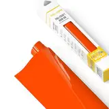 POLI-FLEX® TURBO® - Transferfolie für Textilien - Flexfolie zum Aufbügeln, Plotterfolie für DIY Shirts, Neon Orange matt, 30,5 cm x 122 cm