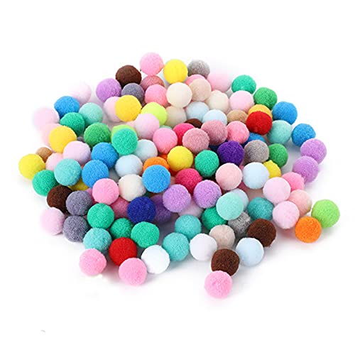 Bunte Flauschige Pom 20mm Pom bälle Pompons zum Basteln Hoch elastische Pompons Plüsch Bälle für Hobbybedarf und kreatives Basteln DIY Kreativen zum Basteln von Girlanden Filzkugelteppich 100 Stücke