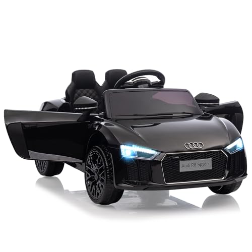 Elektroauto für Kinder, Audi R8 Spyder Lizenziertes Elektroauto für Kinder Von 2–6 Jahren Mit Kindersicherung, Scherentür, Federung, 3 Geschwindigkeiten, Led-Leuchten, Hupe