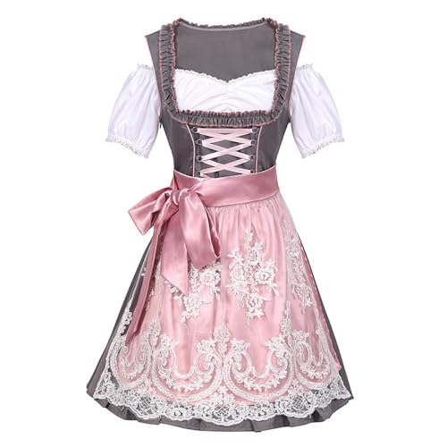 Kobilee Dirndlschürzen Damen - Oktoberfest Kurzarm Dirndlschürzen Kurz, Grün, Blau Trachtenrock Spitze Gr 48 Trachtenbluse Rot Dirndl Lang Rosa Set Trachtenmode Midi Schürze