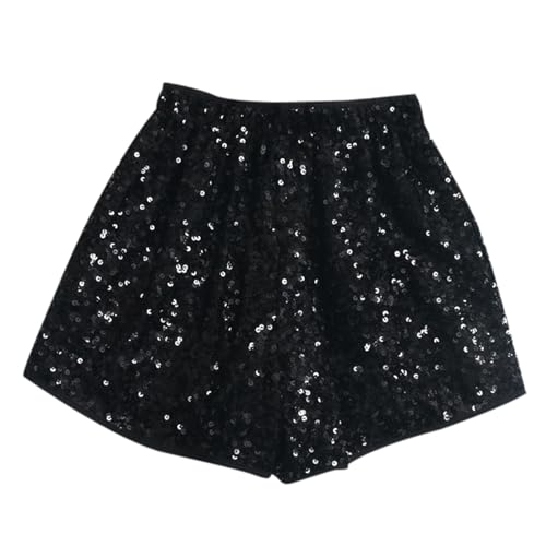 Pailettenrock Für Damen, Pailletten Shorts Damen - Shorts Pailletten Hose Hohe Taille Shorts Damen Metallic Hotpants Pailletten Glitzer Shorts Festivals Outfits Glänzend Kurz Hose Sexy Hotpants