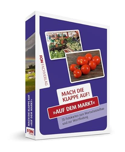 Mach die Klappe auf - Auf dem Markt: Bildkarten zur Sprachförderung (Mach die Klappe auf / Bildkarten): 35 Fotokarten zum Wortschatzaufbau und zur Wortfindung