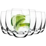 Krosno Wassergläser Saftgläser Trinkgläser | Set von 6 | 360 ML | Elite Kollektion | Perfekt für zu Hause, Restaurants und Partys | Spülmaschinenfest