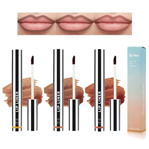 Peel Off Lip Liner Stain, 3 Farben Abziehbarer Lip Stain Matte, Lippenfleck Peel Off Wasserfest & Langanhaltender, Lip Tattoo Highly Pigmented, Lip Tint Lippenstift Geschenk für Frauen Pralle Lippen