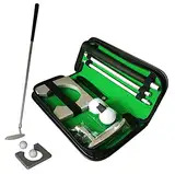 Golf Putter Set, Golf Büro Set mit Putter, Golf Putting Cup, Drinnen Übungsschläger Putter Kit Set mit Bällen und Tasche, für Golfbegeisterte