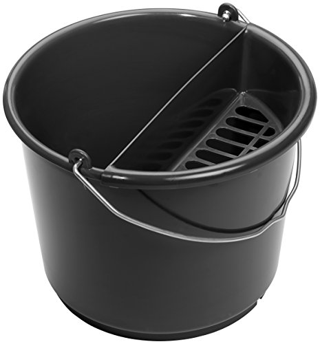 hünersdorff Kundendienst-Eimer 10l, mit Schwammablage, dunkelgrau, HD-PE, Grau