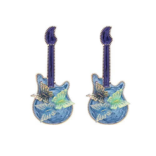 Musikgitarre Statement Ohrstecker Emaille Elektroinstrument Schmetterling baumeln Tropfen Ohrring Zarte Geburtstag Schmuck Geschenke für Frauen Mädchen Musiker, Metall, Neu