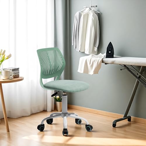 HOMYLIN 1 Stück Bügelstuhl mit Rollen, Ergonomischer höhenverstellbarer Stuhl, Perfekt für Bügelszene, Waschküche, Nähzimmer, Kaktus