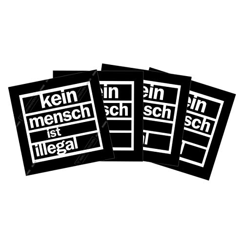 Kein Mensch ist illegal Sticker Paket (30, 50, 100, 300 oder 500 Stück) 7,4 x 7,4cm