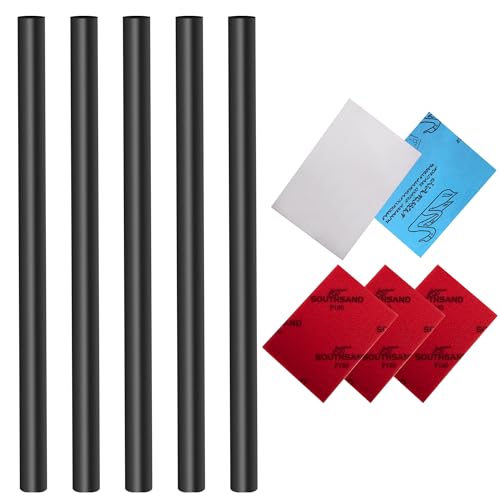 Adnee 10 Stück Ski- und Snowboard-Basis-Reparatur-Set – 5 Stück Ptex und Struktur-Schleifpapier und 3 Stück Schleifschwamm und Metallschaber zum Schutz von Ski und Snowboard