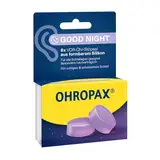 OHROPAX Good Night Ohrstöpsel – VOR-Ohr-Stöpsel aus formbarem Silikon – für alle Ohren und alle Schlafpositionen geeignet – Schalldämmwert SNR 23 dB – für einen ruhigen und erholsamen Schlaf – 8 Stück