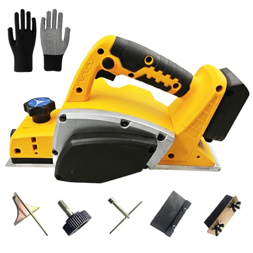 Akku-Hobel Kompatibel mit Dewalt 18V Batterie, 16500 r/min,Hobelmaschine, Elektrischer Hobel, 82 mm Hobelbreite 0–2 mm Spantiefe, Akku Elektrohobel, Handhobel Elektrisch für Holzarbeiten (ohne Akku)