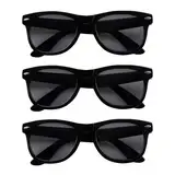 Boland - Partybrille im Set, 3 Stück, Brillen für Erwachsene, Spaßbrille, ohne Sehstärke, Sonnenbrille, Bad Taste Outfit, Zubehör für Faschingskostüme, Schwarz