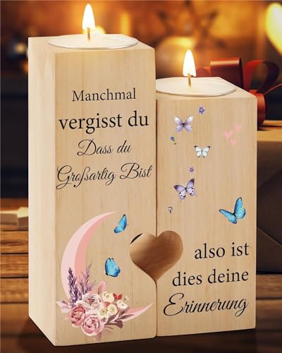 PRSTENLY Geschenke für Frauen, Kerzenständer Inspirierende Geschenke für Frau Freundin Kollegin Mama Oma Schwester Tochter zum Ostern Geburtstag Weihnachten, Geburtstagsgeschenk für Frauen