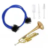 Trompete Reinigung Pflege Kit,4pcs Trompete Mundstück Bürste,Reinigungsbürsten für Blechblasinstrumente,Ventil Pinsel Flexible Bürste,Mundstückbürste Ventilbürste Musikinstrument Pflege Bürsten