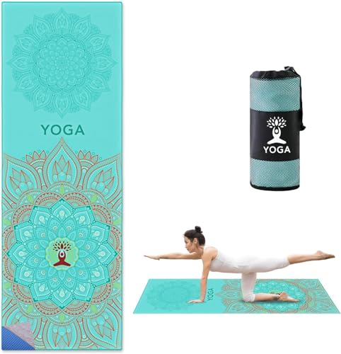 Handtuch Für Yoga, Yogamatte Aus Naturkautschuk, Rutschfest Yoga Handtuch Auflage, Saugfähig Schnelltrocknend Yogatuch, Handtuch Rutschfestm, Reise Yogamatte Für Pilates Picknick Freien
