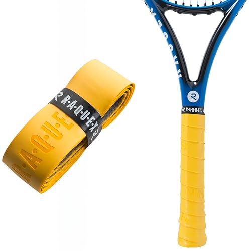 Raquex Enhance Ersatz-Griffband: Griffband geeignet für Tennis-, Padel, Badminton- und Squashschläger. 14 Farben. Hochwertiges, selbsthaftendes Griffband für Tennisschläger (Dunkelgelb, 1 Griffband)